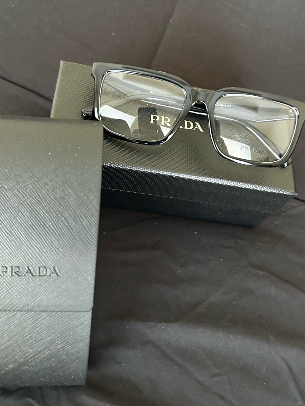 Prada Glossy Black Rectangular Optical Glasses